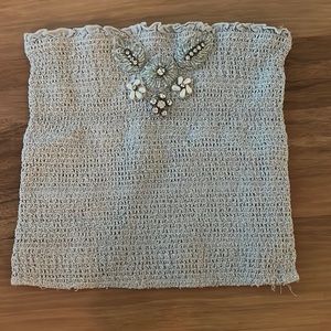 Free people stretch embroidered cropped tube top